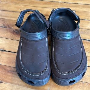 Men’s Crocs; brown adjustable backs; brand new